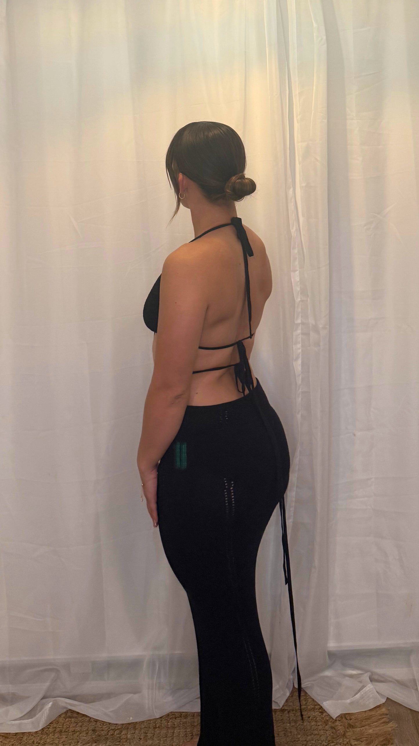 Kylie Crochet Maxi Dress - Black